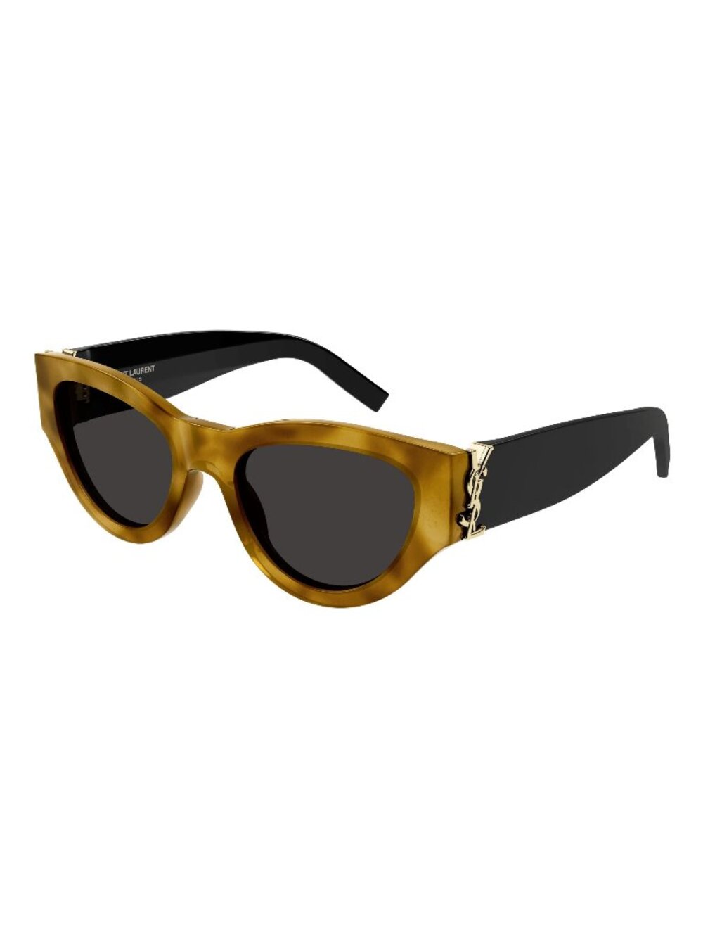 New Saint Laurent Women's Sunglasses Havana Square Black Lens Acetate Frame SL